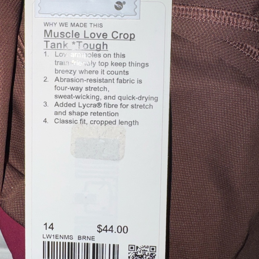 NWT Lululemon Athletica Muscle Love Crop Tank Tough - Picture 3 of 5